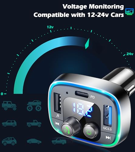 48W Bluetooth FM Transmitter Car Charger
