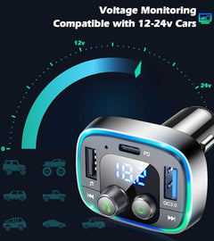 48W Bluetooth FM Transmitter Car Charger