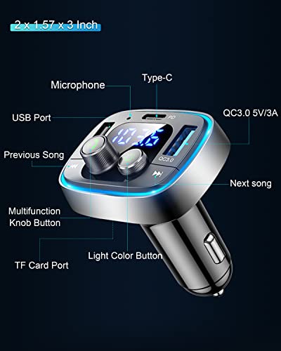 48W Bluetooth FM Transmitter Car Charger