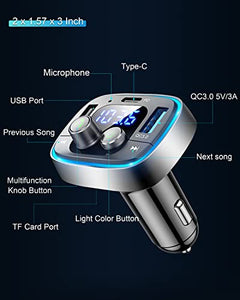 48W Bluetooth FM Transmitter Car Charger