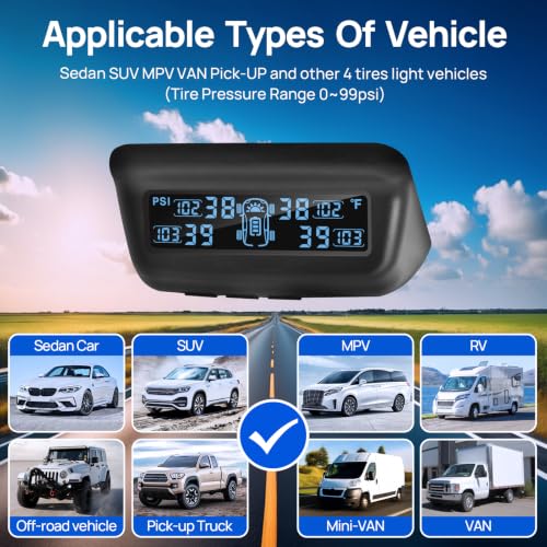 Solar TPMS with 4 Sensors & LCD Display