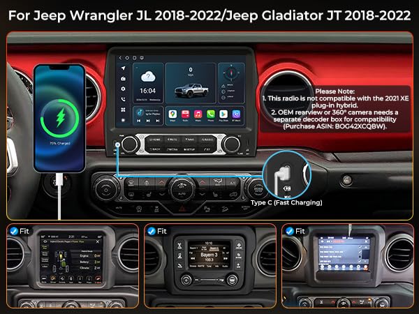 9" Android Car Stereo for Jeep Wrangler & Gladiator 2018–2022