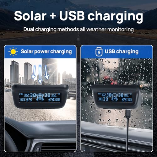 Solar TPMS with 4 Sensors & LCD Display