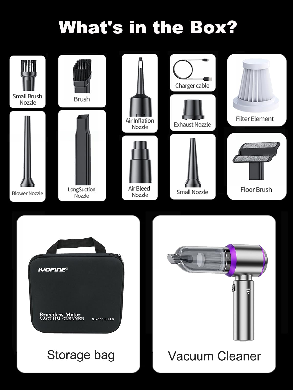 4-in-1 Cordless Car Vacuum & Air Duster