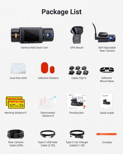 3-Channel STARVIS 2 Dash Cam with GPS & Night Vision