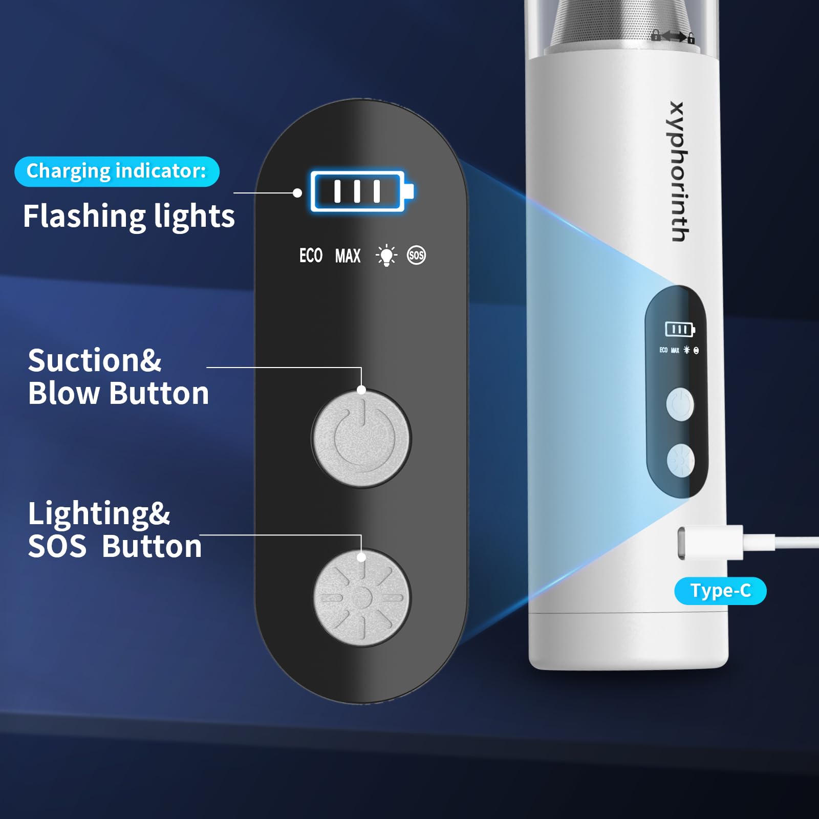 5-in-1 Cordless Car Vacuum & Air Duster