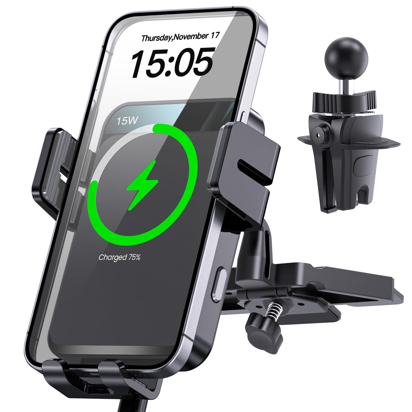 Auto-Clamping Wireless Car Charger Mount