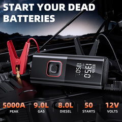 5000A Jump Starter with Air Compressor