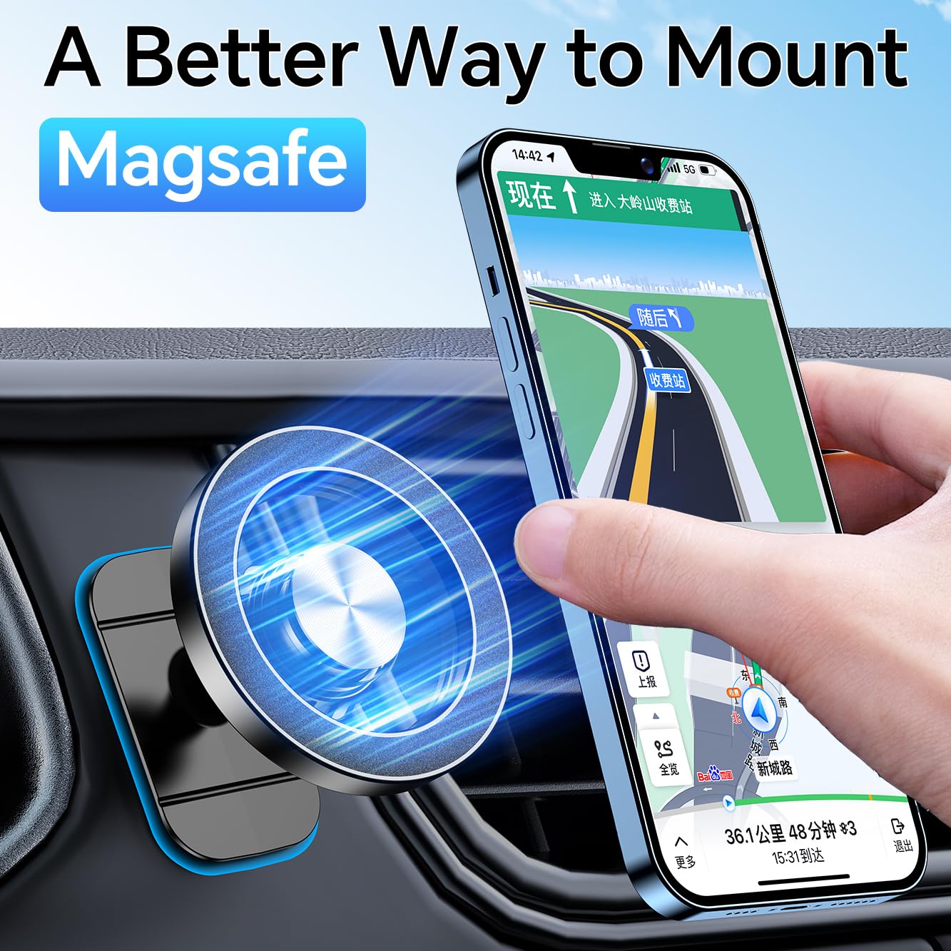 Magnetic Car Phone Mount for MagSafe