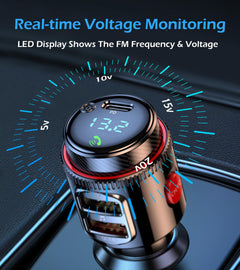 48W Bluetooth FM Transmitter with Fast Charging
