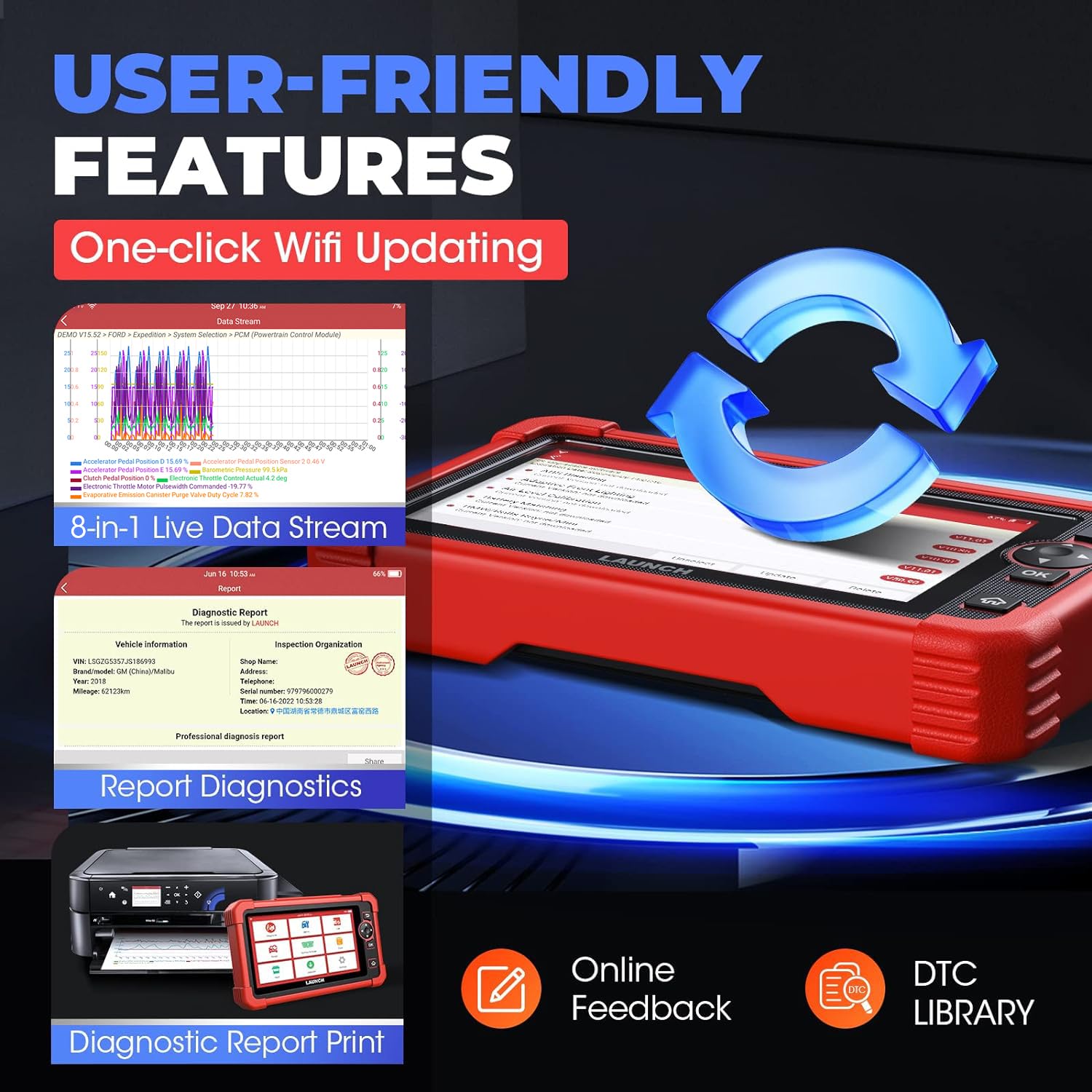 Bidirectional OBD2 Scanner with ECU Coding