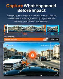 4K Front & Rear Dash Cam with LTE Remote Access & GPS