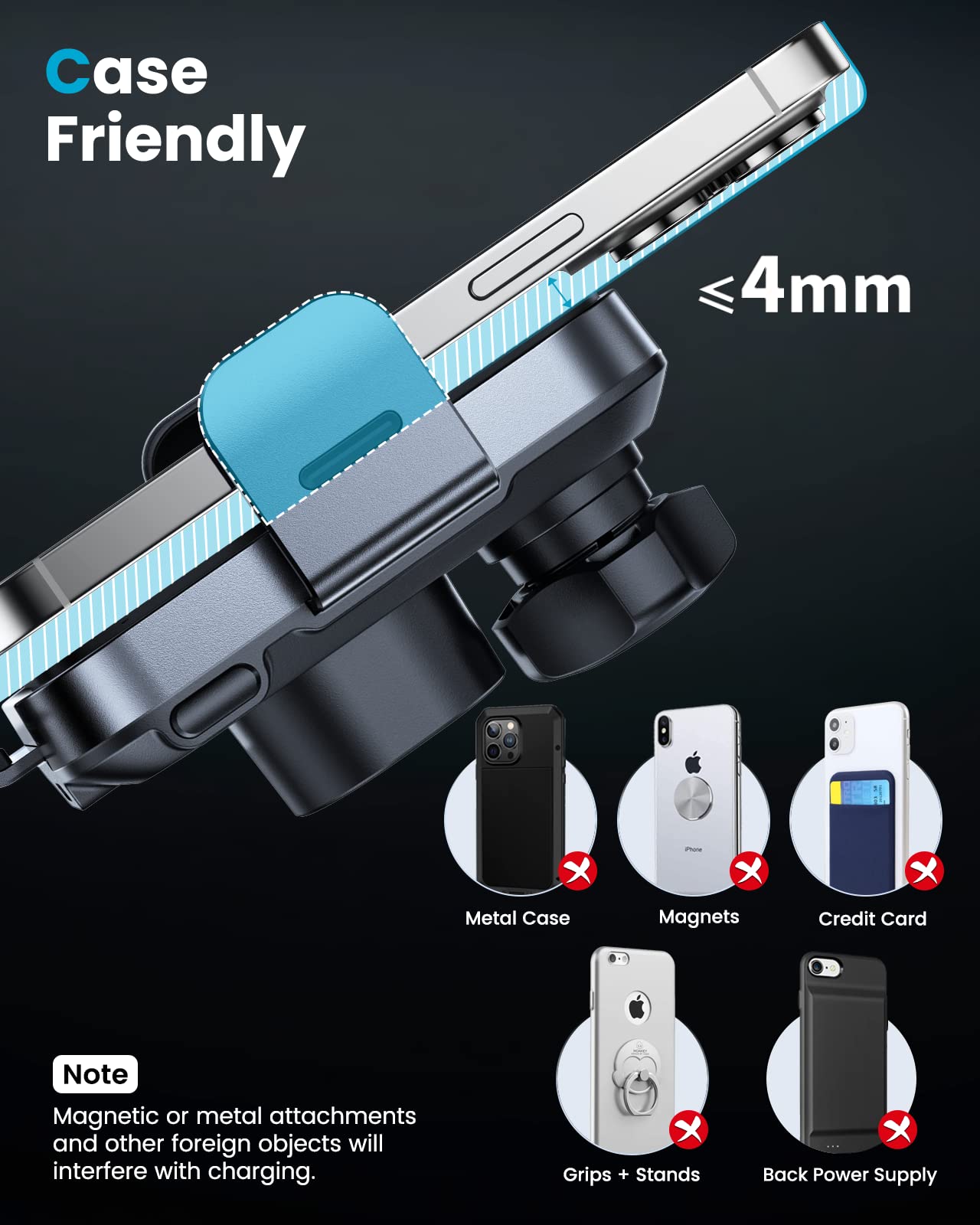 15W Auto-Clamping Wireless Car Charger Mount