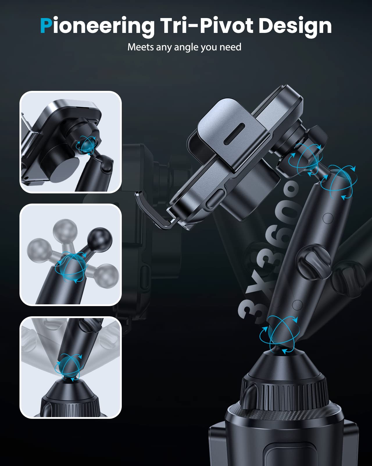 15W Auto-Clamping Wireless Car Charger Mount