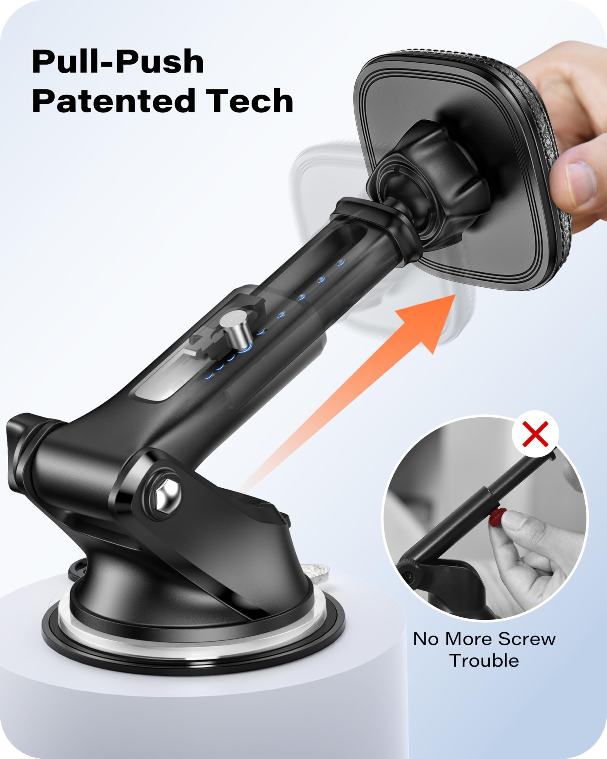 MagSafe Car Mount with Suction Cup Arm