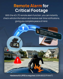 4K Front & Rear Dash Cam with LTE Remote Access & GPS