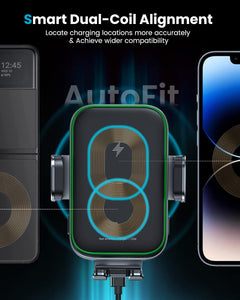 15W Auto-Clamping Wireless Car Charger Mount