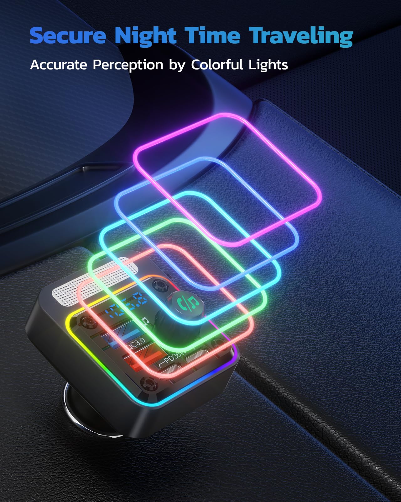 54W Bluetooth FM Transmitter Car Charger
