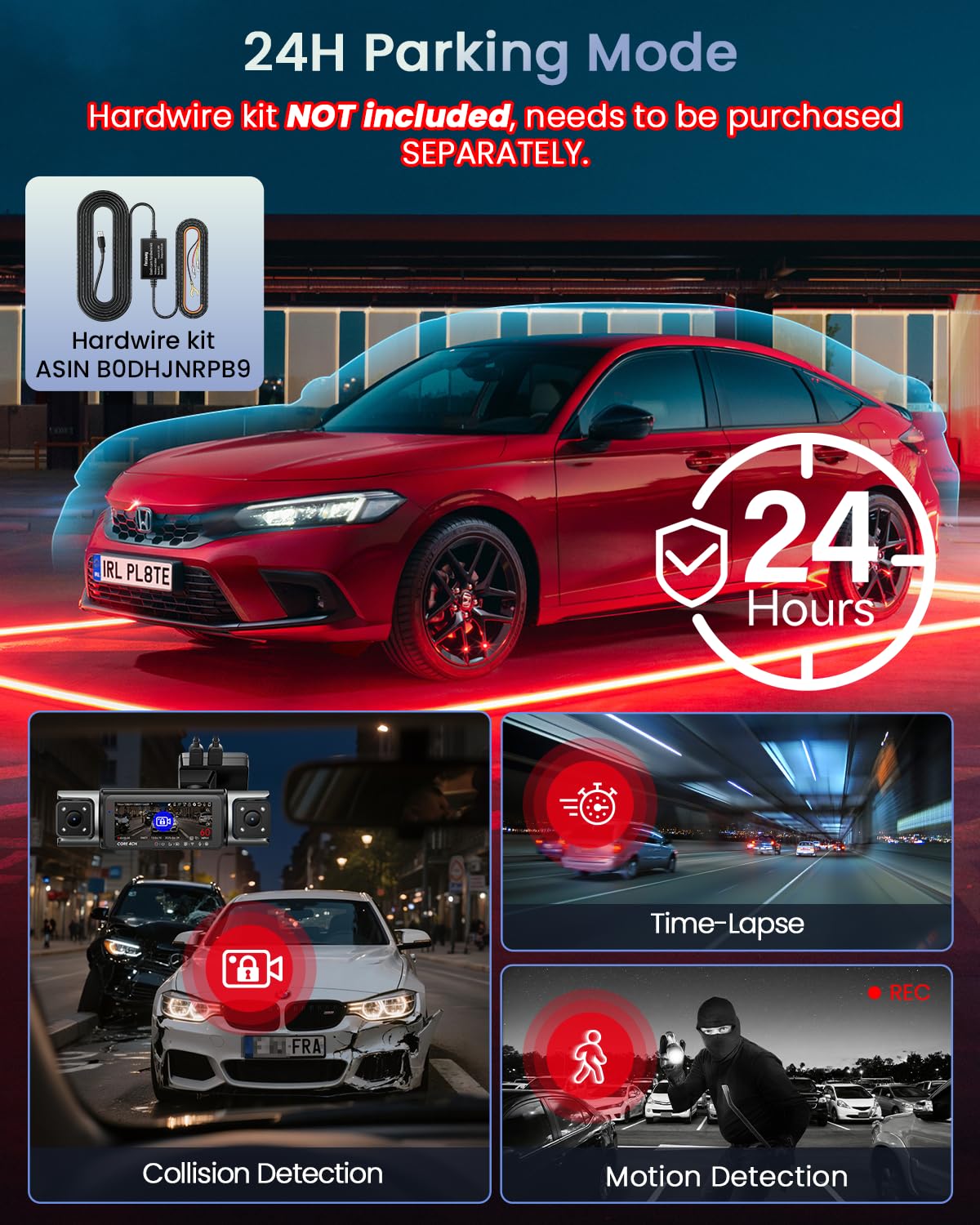 4-Channel STARVIS 2 Dash Cam with 360° View & GPS