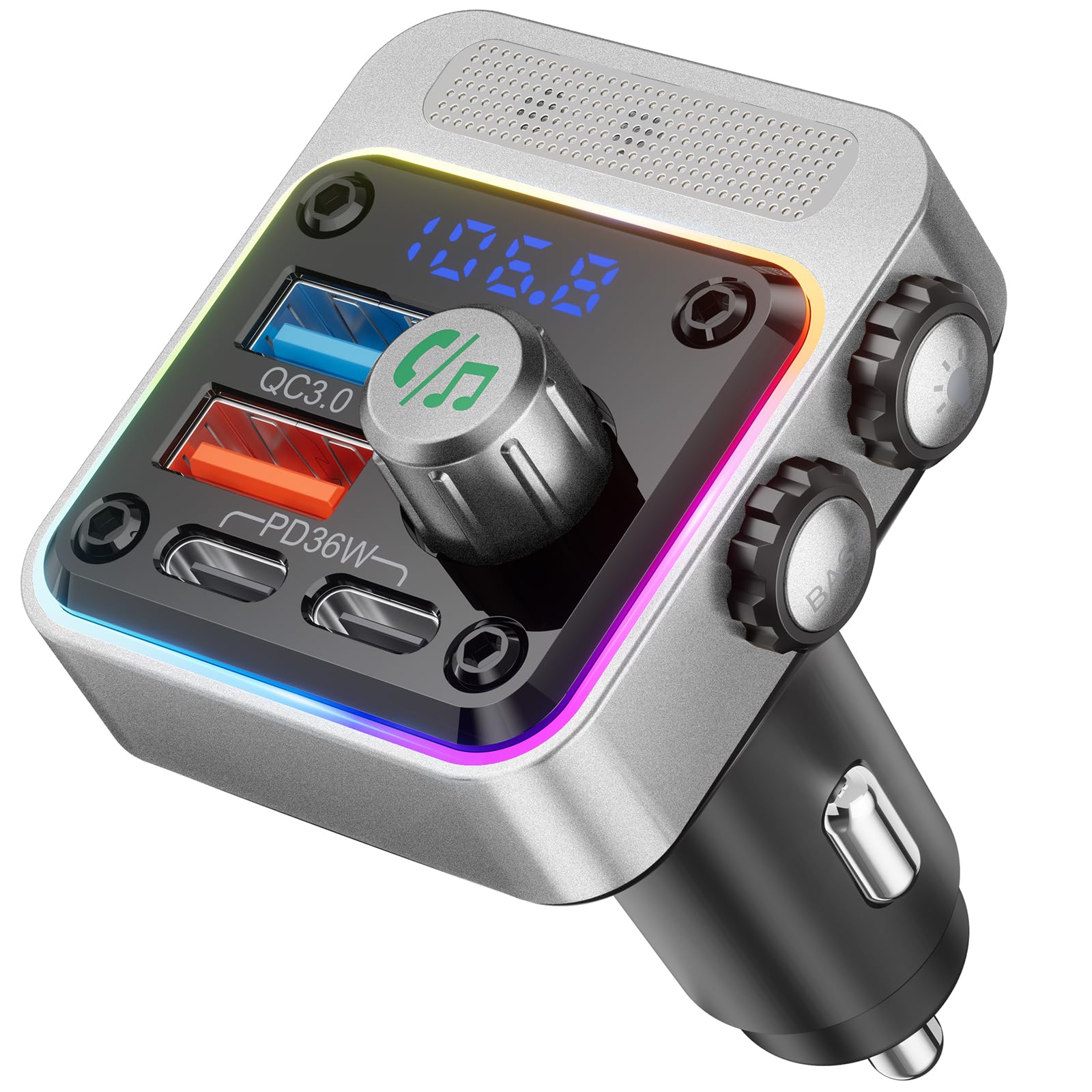 54W Bluetooth FM Transmitter Car Charger