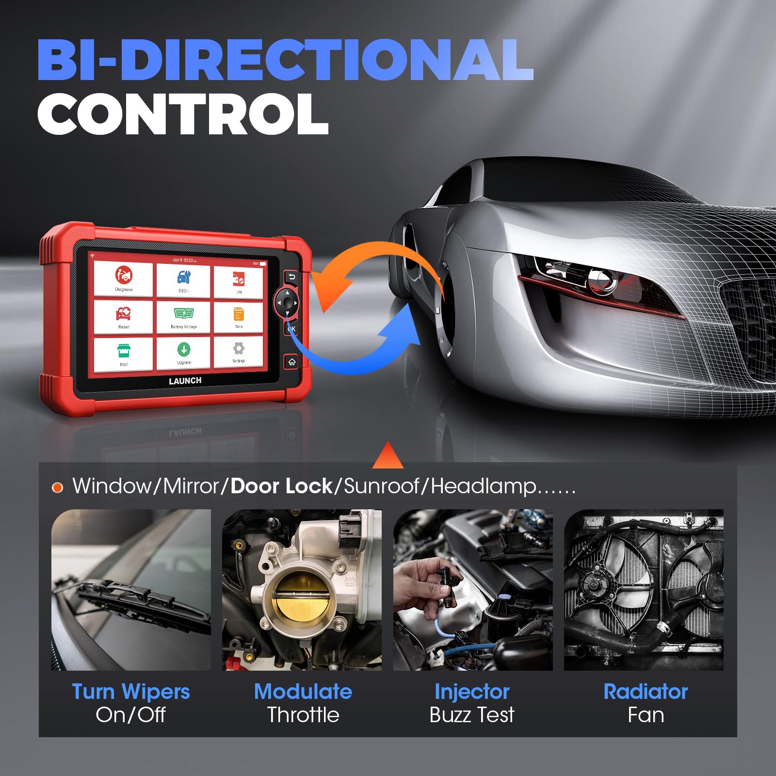 Bidirectional OBD2 Scanner with ECU Coding
