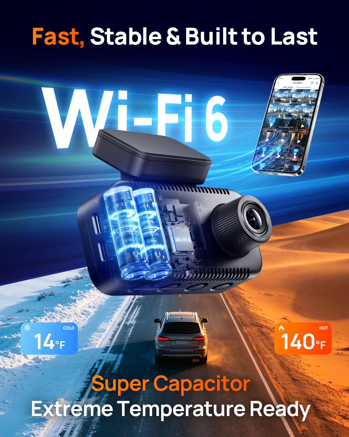 4K Front & Rear Dash Cam with LTE Remote Access & GPS