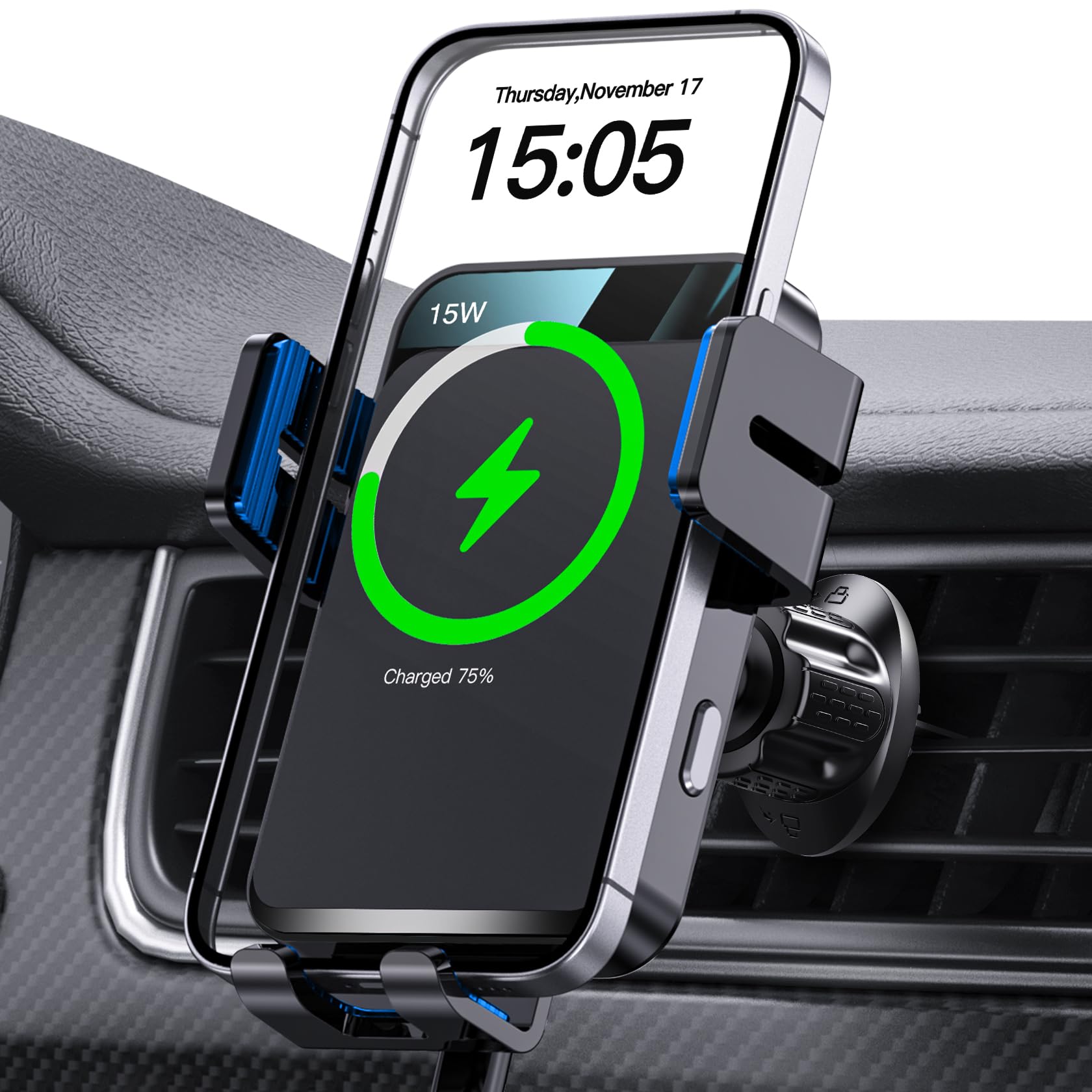 Auto-Clamping Wireless Car Charger Mount