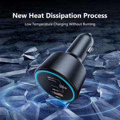 200W USB-C Car Charger with 3 Ports