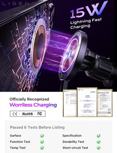 15W Magnetic Wireless Car Charger Mount