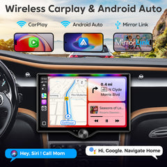 Double DIN Car Stereo with Wireless CarPlay & Android Auto