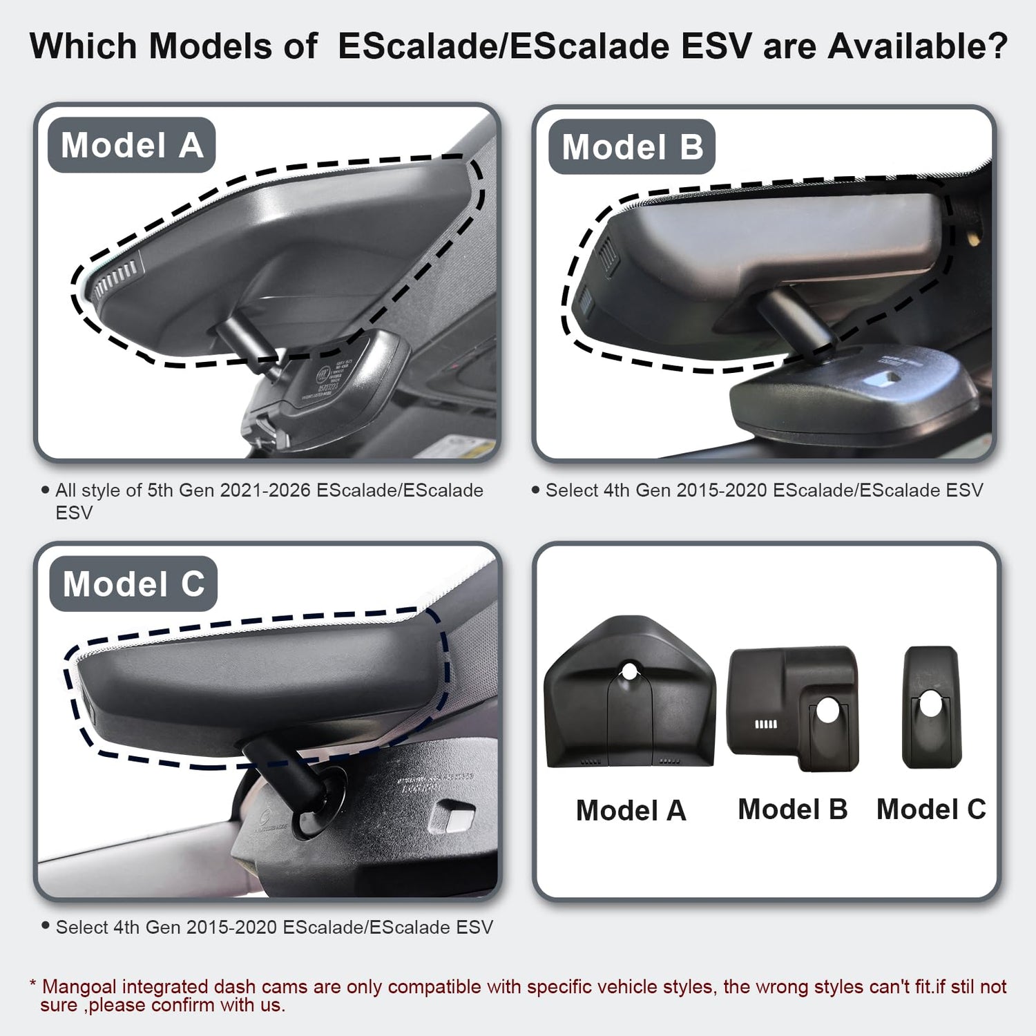 Mangoal 4K Dash Cam fit Cadillac Escalade