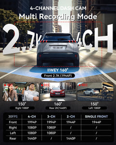 4-Channel STARVIS 2 Dash Cam with 360° View & GPS