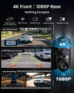 11" Wireless CarPlay Screen with 4K Dash Cam