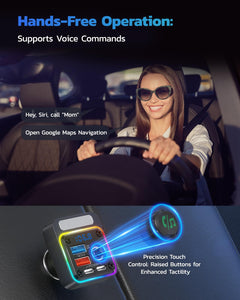 54W Bluetooth FM Transmitter Car Charger