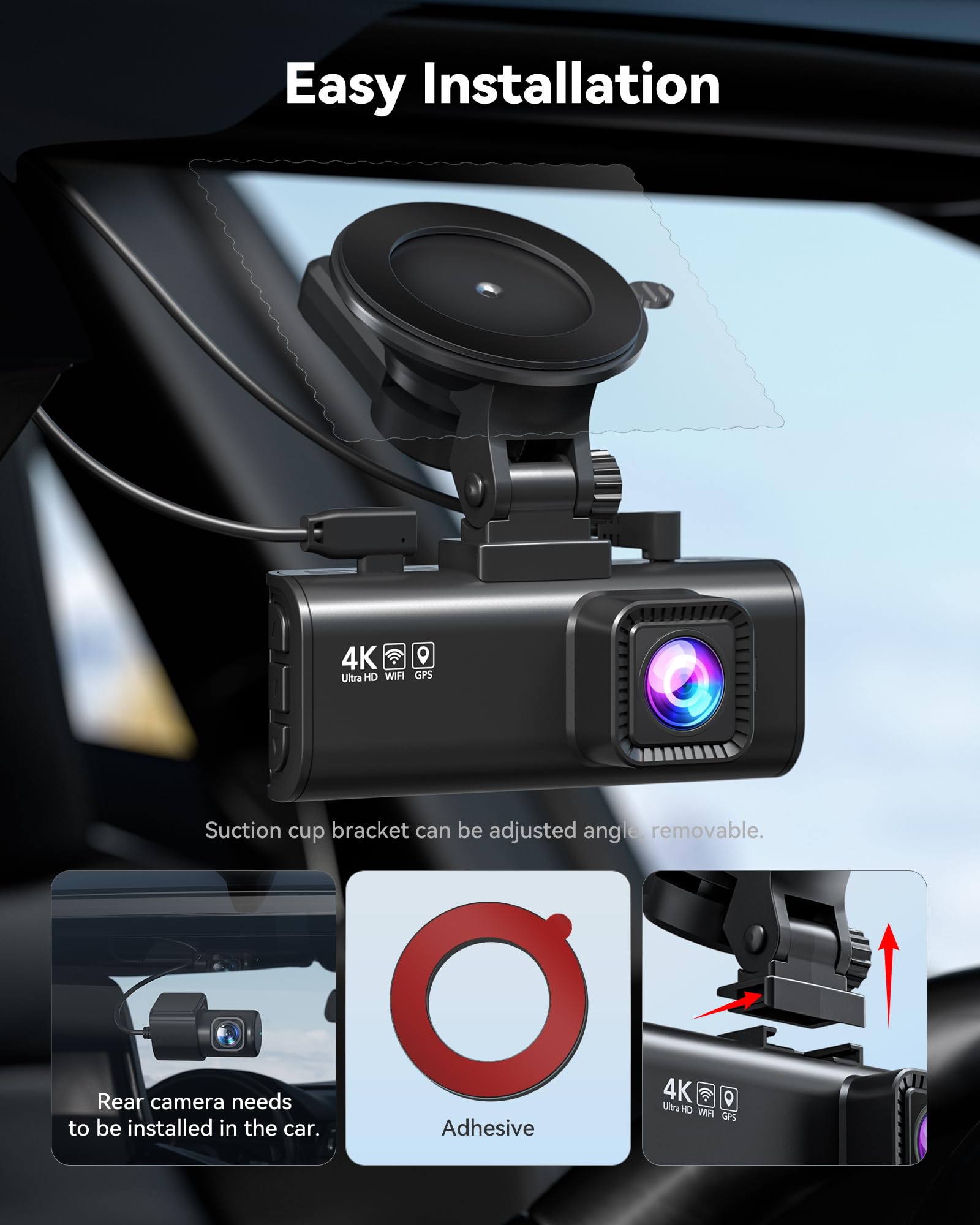 4K Dual Dash Cam with STARVIS 2 & GPS