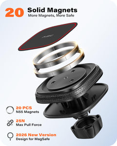 MagSafe Car Mount with Suction Cup Arm