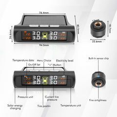 Solar TPMS with 4 Sensors & Real-Time Monitoring