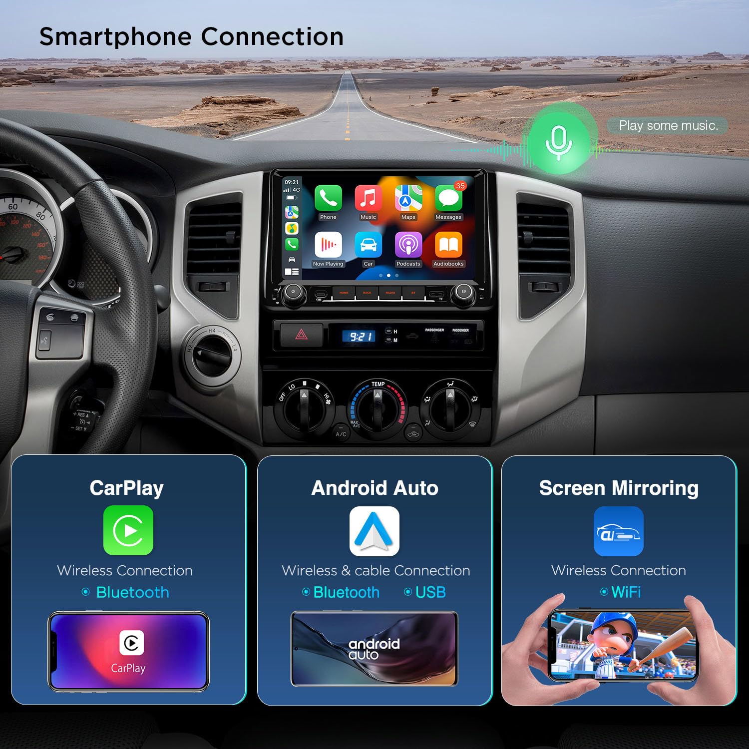 XTRONS 9" Android 14 Car Stereo for Toyota