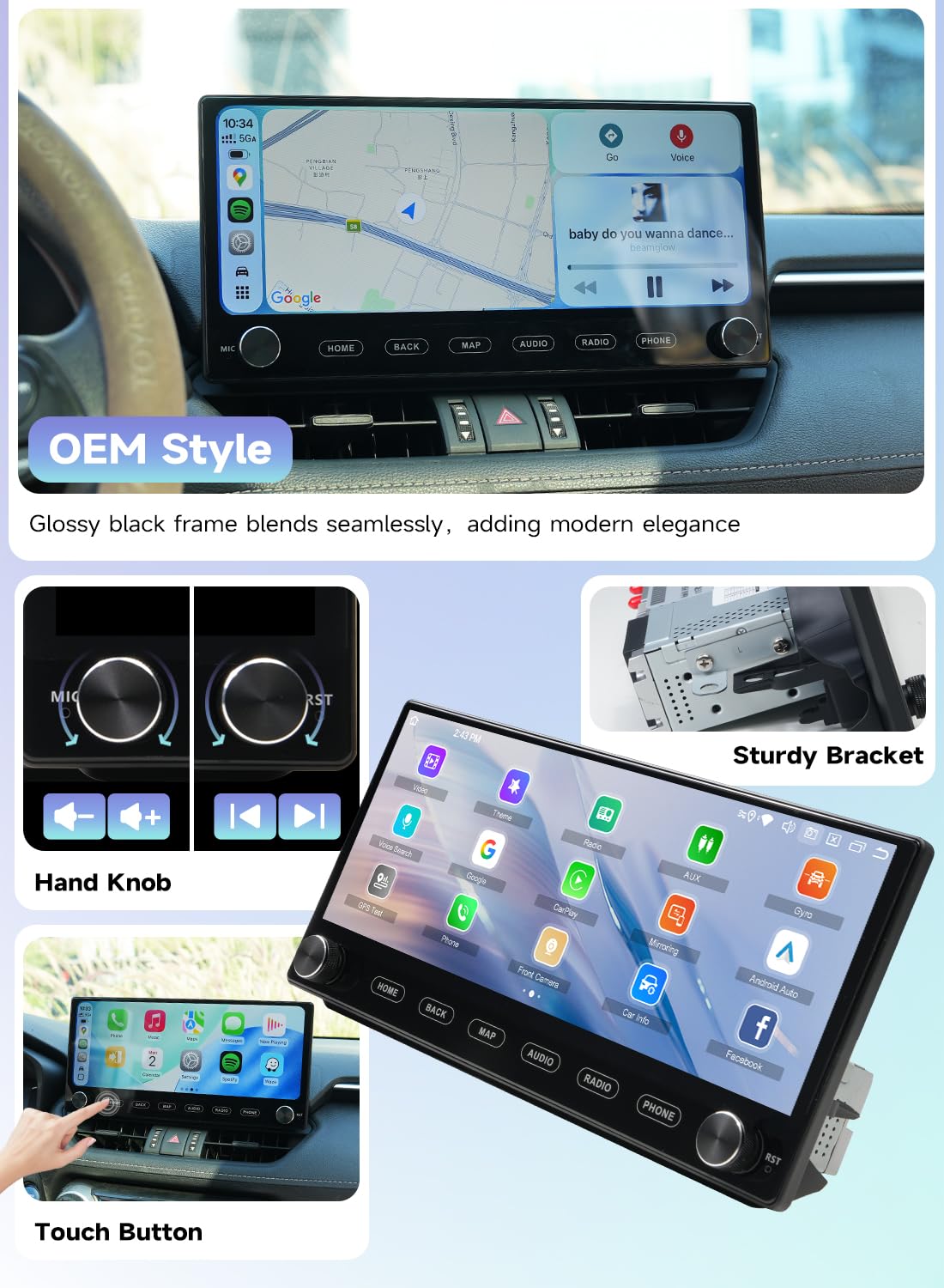 12.3" Car Stereo for Toyota RAV4 2019–2022