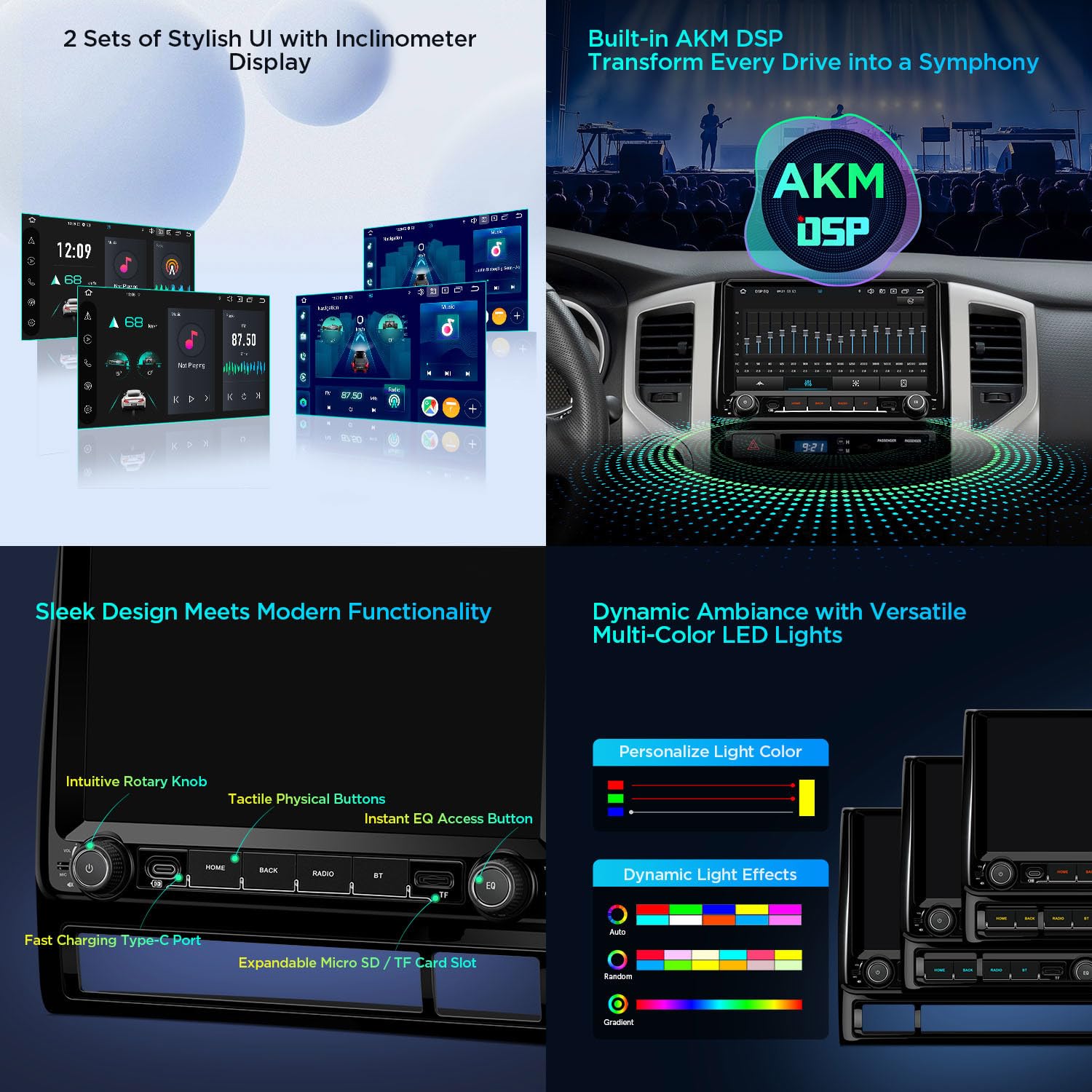 XTRONS 9" Android 14 Car Stereo for Toyota