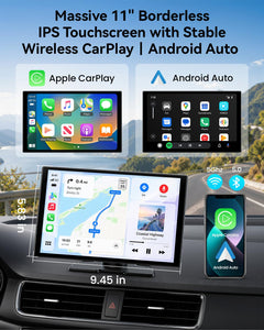11" Wireless CarPlay Screen with 4K Dash Cam
