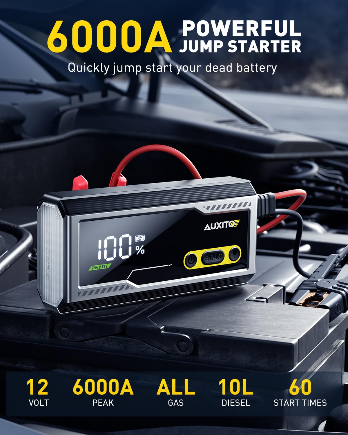 Portable Car Jump Starter Pack
