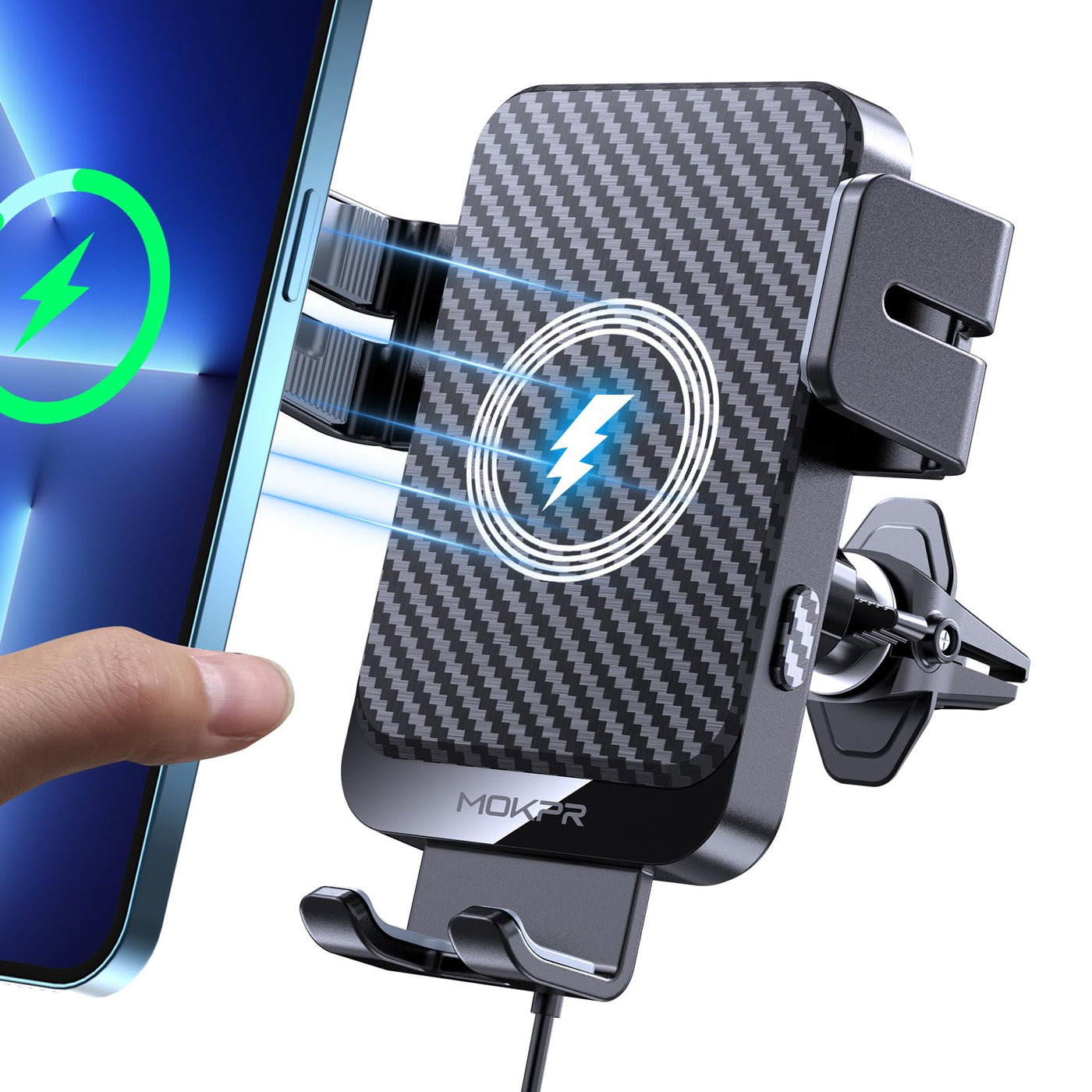 15W Auto-Clamping Wireless Car Charger Mount
