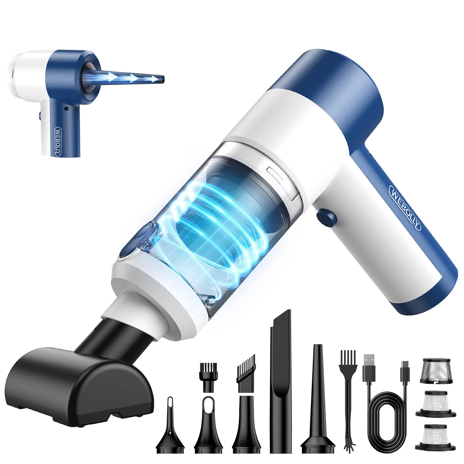 4-in-1 Cordless Car Vacuum & Air Duster