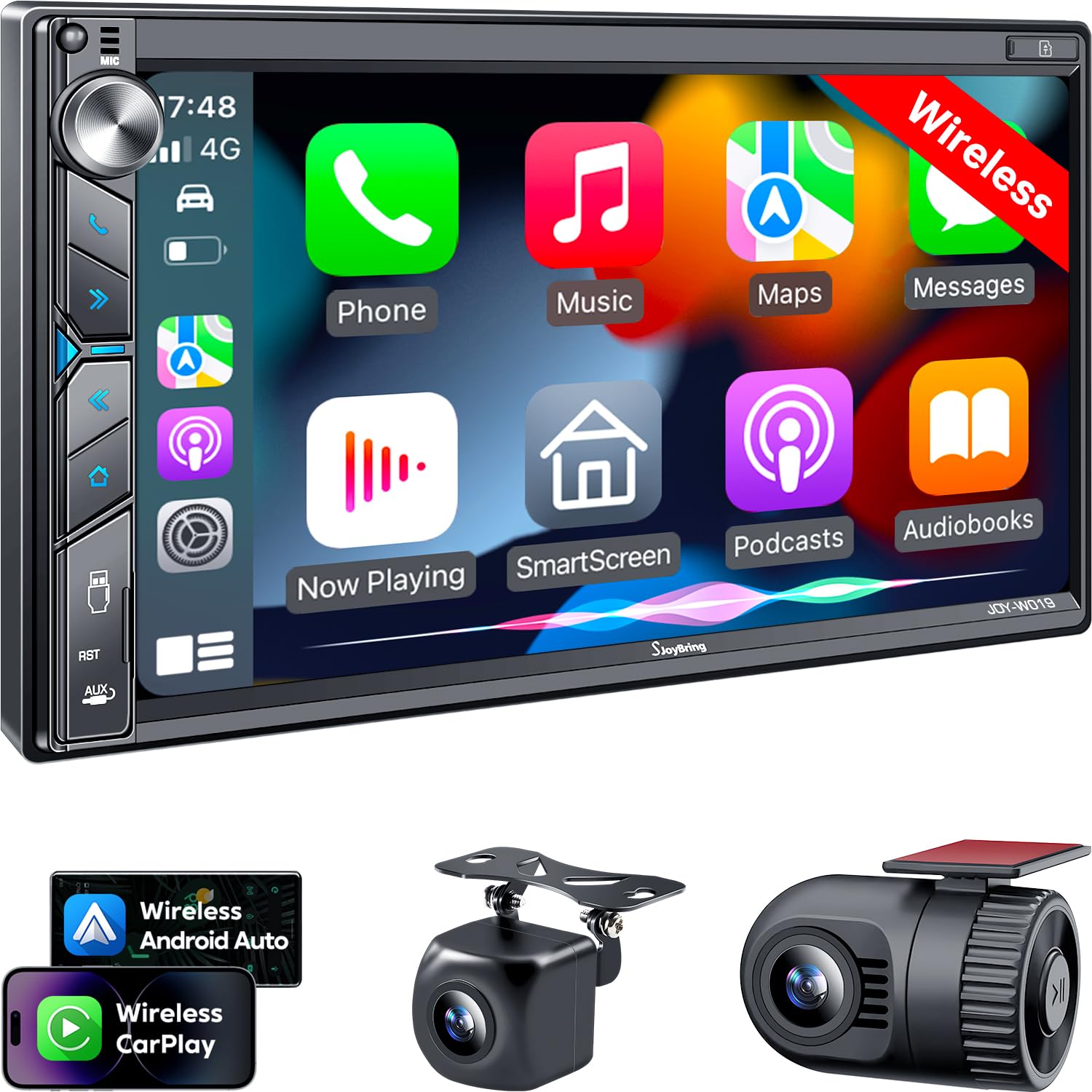 Double DIN Car Stereo with CarPlay & Android Auto