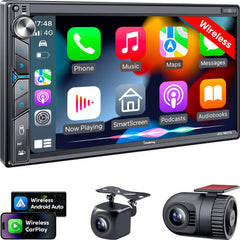 Double DIN Car Stereo with CarPlay & Android Auto