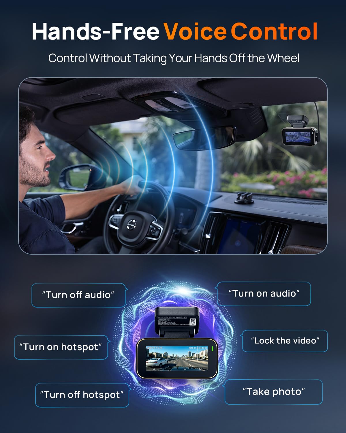 4K Front & Rear Dash Cam with LTE Remote Access & GPS