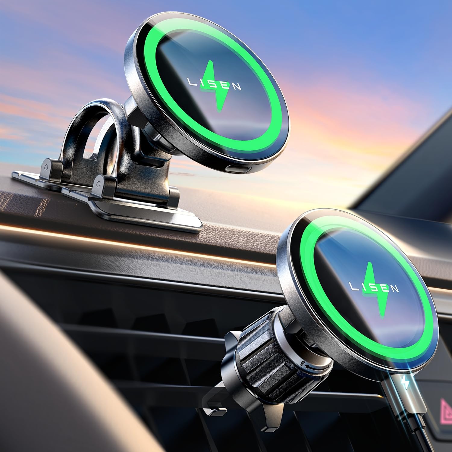 15W Magnetic Wireless Car Charger Mount