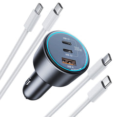 200W USB-C Car Charger with 3 Ports