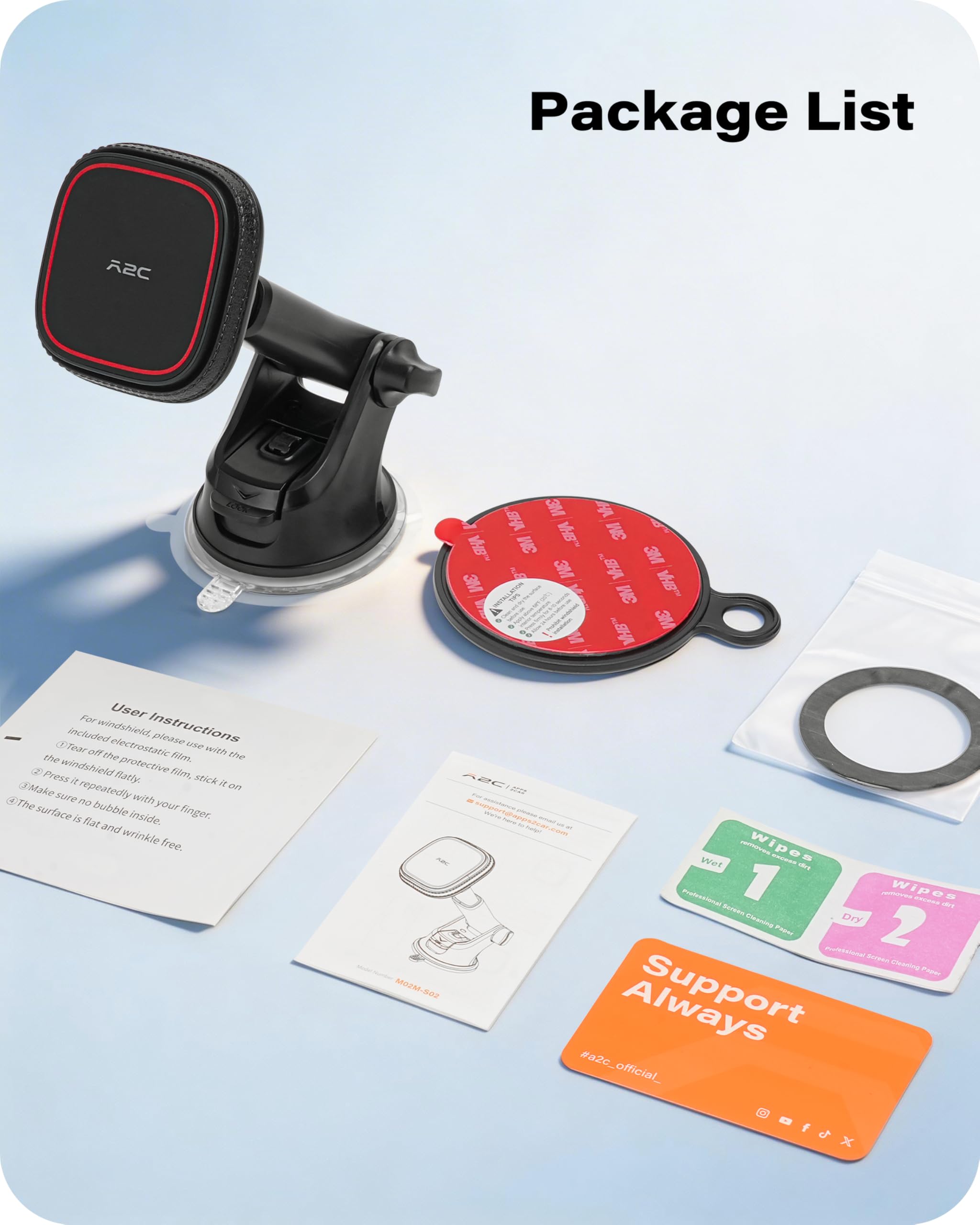 MagSafe Car Mount with Suction Cup Arm